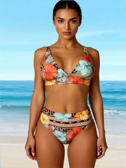 ARVONA Tropical Paradise Printed Bikini Set