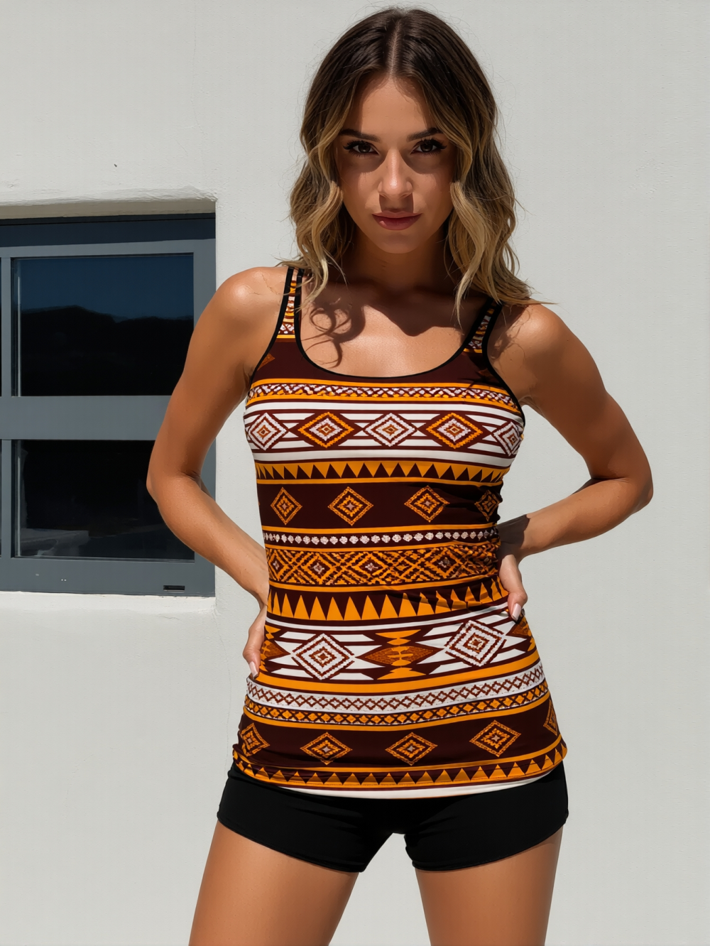 ARVONA Tribal Sunset Tankini Set
