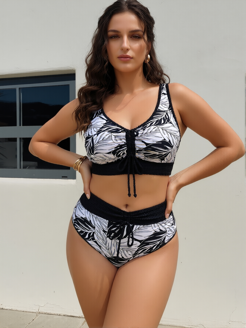 ARVONA Midnight Leaf Bikini Set