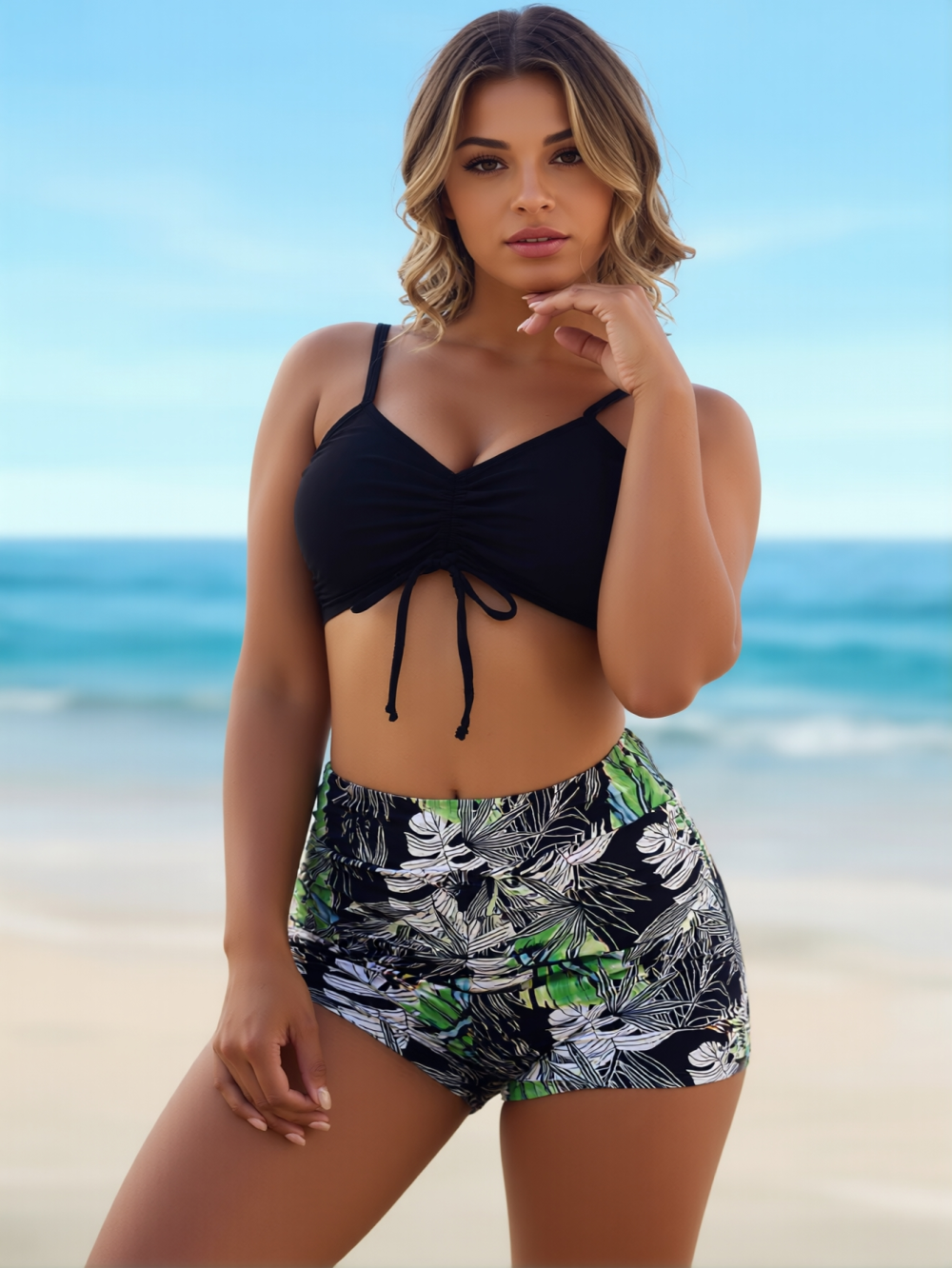 Midnight Tropics Tankini Set
