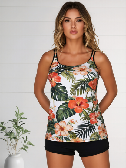 ARVONA Tropical Garden Floral Tankini Set